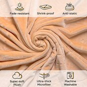 Wholesale - 50"x60" SUNSHINE BEIGE THROW BLANKET, UPC: 860004288480